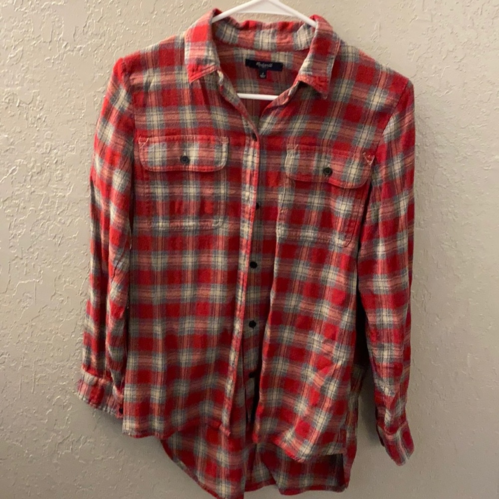 Madewell Cotton-bend Flannel Boyfriend Shirt